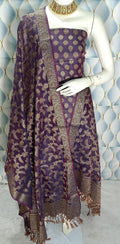 Pure banarsi chanderi silk suit piece 

 