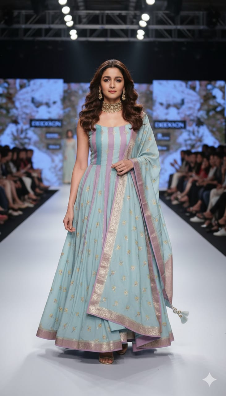 Pure banarsi chanderi silk suit piece