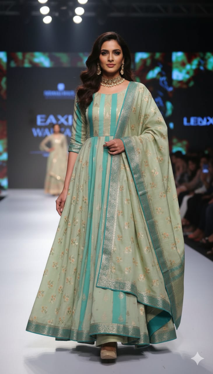 Pure banarsi chanderi silk suit piece