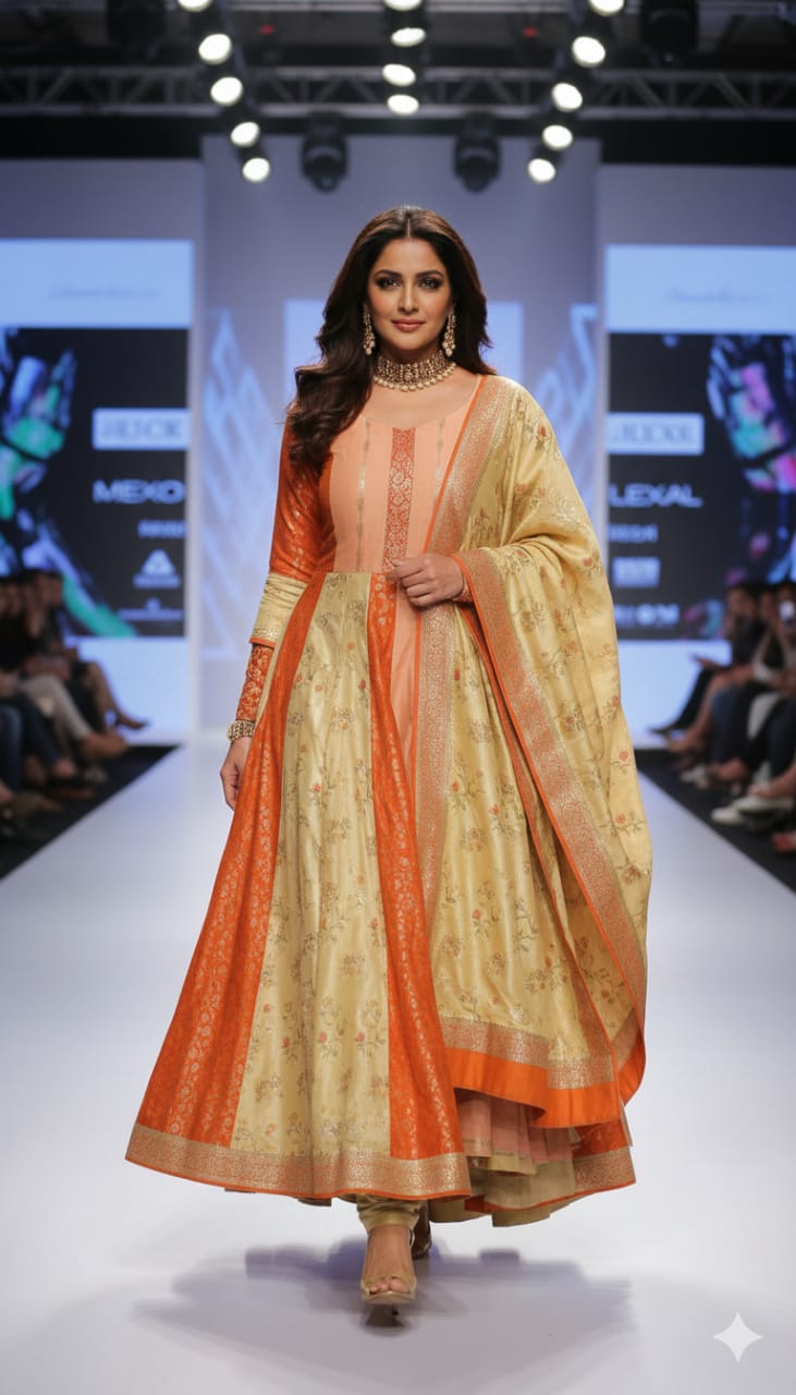 Pure banarsi chanderi silk suit piece